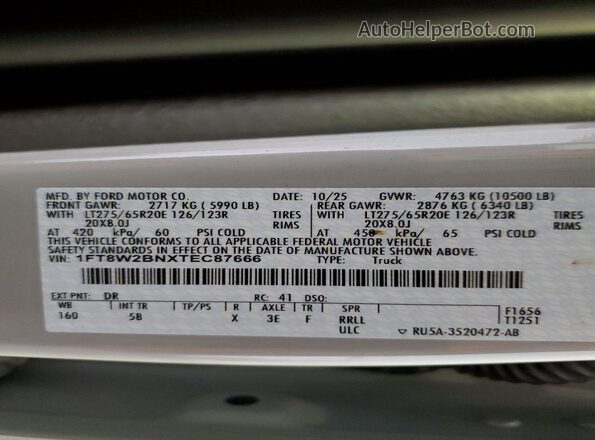 1FT8W2BNXTEC87666 2026 FORD F250 Gray Vista del compartimento del motor