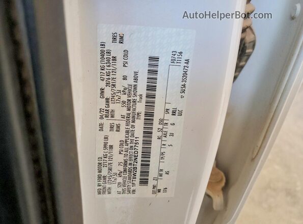 1FT8W2BT2NED77511 2022 FORD F250 White ძრავის განყოფილების ხედი