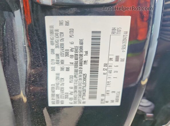 1FT8W2BT5LEC69025 2020 FORD F250 Black VIN sticker view