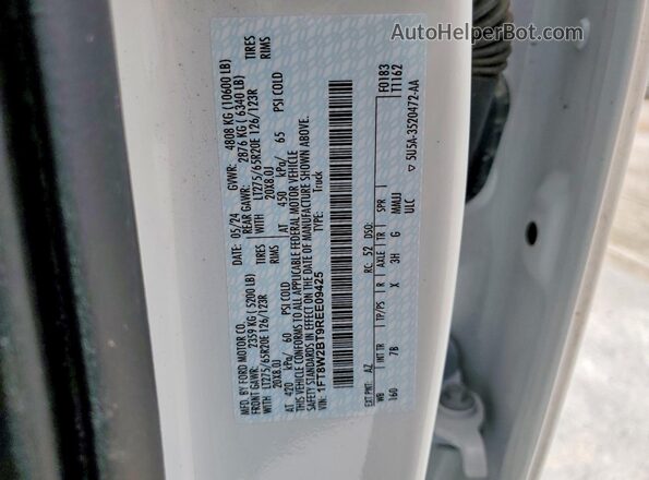 1FT8W2BT9REE09425 2024 FORD F250 White VIN კოდის სტიკერის ხედი