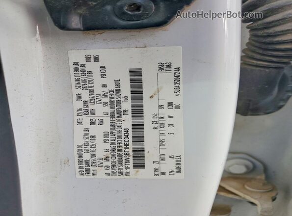 1FT8W3BT1HEC34348 2017 FORD F350 White Widok tylnych siedzeń
