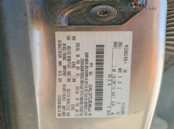 1FT8W3BT2LEC70476 2020 FORD F350 Gray VIN კოდის სტიკერის ხედი
