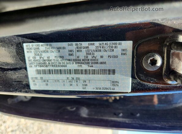 1FT8W3BT7REE83660 2024 FORD F350 Blue Engine compartment view