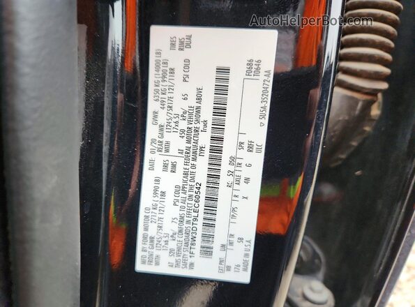1FT8W3DT9LEC60542 2020 FORD F350 Black VIN կոդի պիտակի տեսք