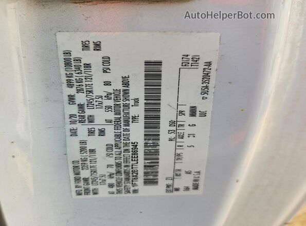 1FT8X2BT7LEE86945 2020 FORD F250 White Շարժիչի բաժամունքի տեսք