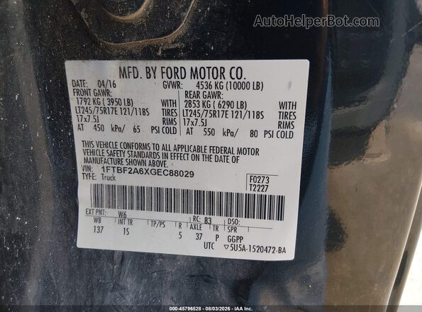 1FTBF2A6XGEC88029 2016 FORD F-250 Green Vista del compartimento del motor