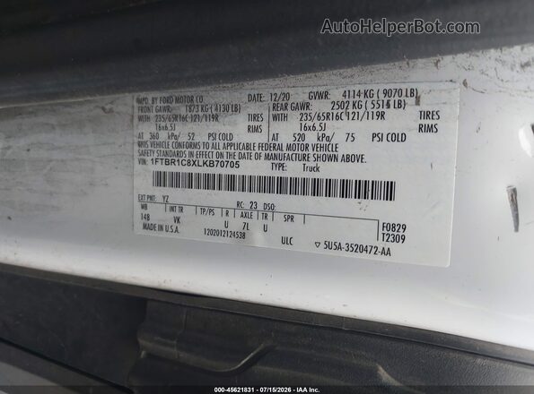 1FTBR1C8XLKB70705 2020 FORD TRANSIT-250 Orange Engine compartment view