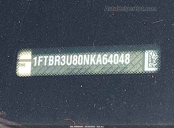 1FTBR3U80NKA64048 2022 FORD TRANSIT-250 White Instrument cluster view