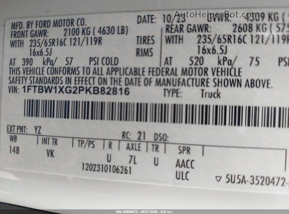 1FTBW1XG2PKB82816 2023 FORD TRANSIT-350 White Vista del compartimento del motor