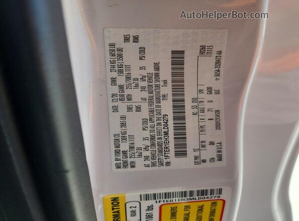1FTER1EH3MLD04279 2021 FORD RANGER White Vista del compartimento del motor