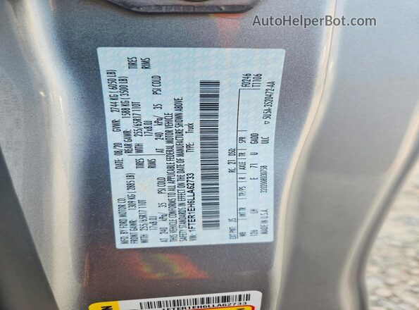 1FTER1EH6LLA62733 2020 FORD RANGER Silver Շարժիչի բաժամունքի տեսք
