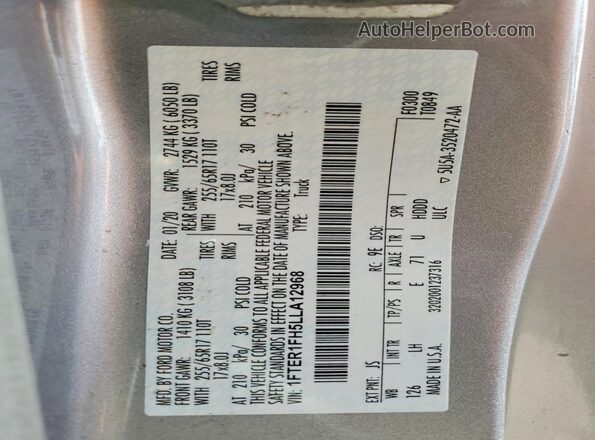 1FTER1FH5LLA12968 2020 FORD RANGER Silver Շարժիչի բաժամունքի տեսք