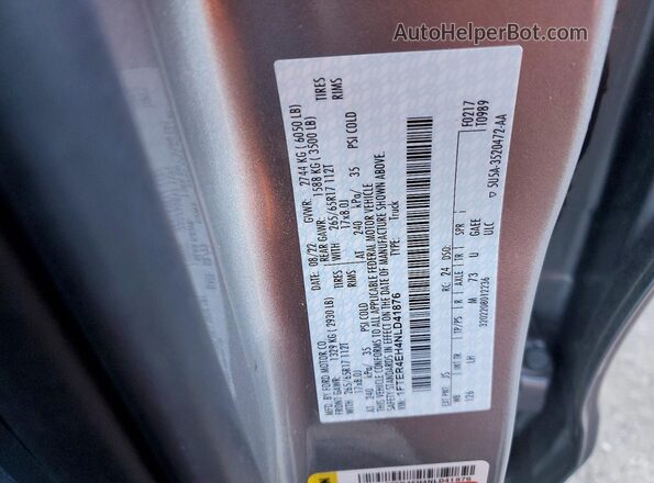 1FTER4EH4NLD41876 2022 FORD RANGER Silver Widok wnętrza 360 stopni