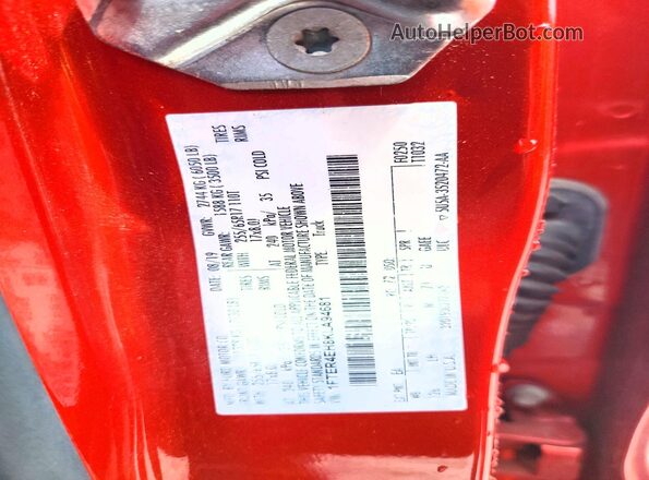 1FTER4EH8KLA94681 2019 FORD RANGER Red Widok komory silnika