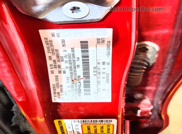 1FTER4FH0LLA13785 2020 FORD RANGER Red Vista del compartimento del motor