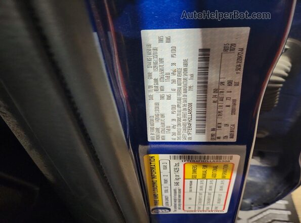 1FTER4FH2LLA95308 2020 FORD RANGER Blue Vista del compartimento del motor