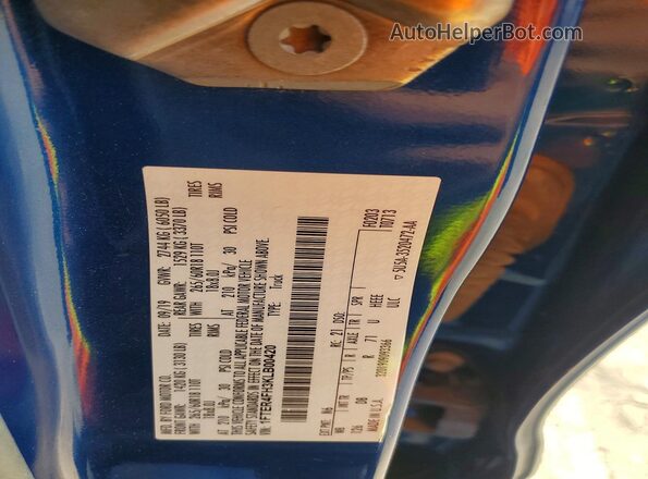1FTER4FH3KLB00420 2019 FORD RANGER Blue Widok komory silnika