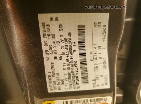 1FTER4FH4MLD06090 2021 FORD RANGER Gray ძრავის განყოფილების ხედი
