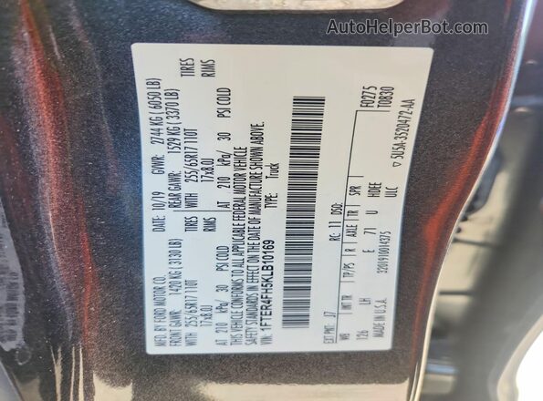 1FTER4FH5KLB10169 2019 FORD RANGER Gray Widok komory silnika