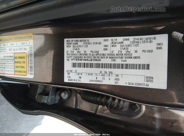 1FTER4FH6KLB15624 2019 FORD RANGER Gray Вид підкапотного простору