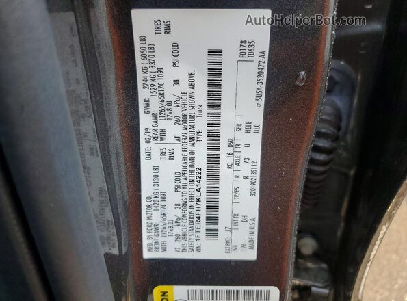 1FTER4FH7KLA14222 2019 FORD RANGER Gray Vista del compartimento del motor