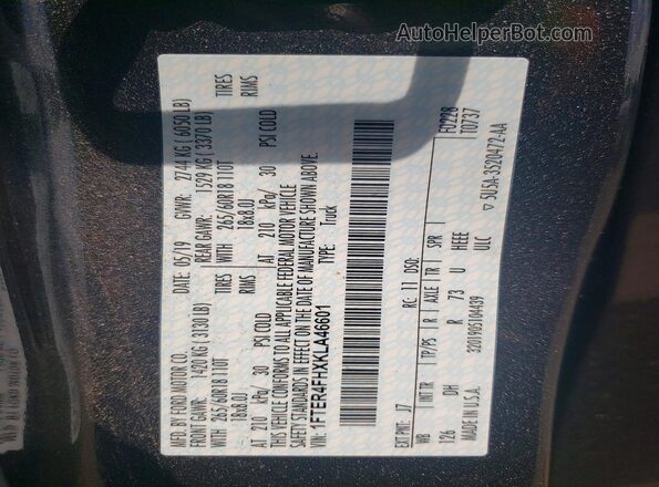 1FTER4FHXKLA46601 2019 FORD RANGER Gray Widok naklejki z numerem VIN