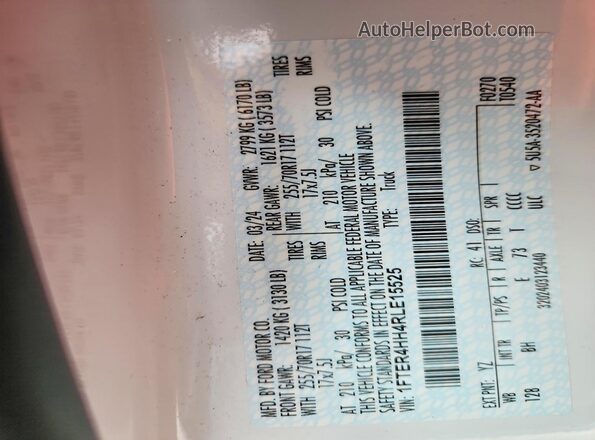 1FTER4HH4RLE15525 2024 FORD RANGER White Engine compartment view