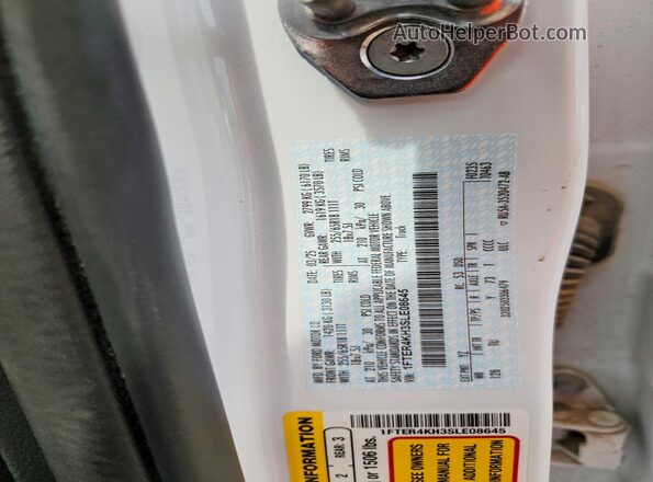 1FTER4KH3SLE08645 2025 FORD RANGER White Вид підкапотного простору