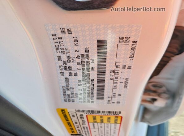 1FTER4PH1SLE21046 2025 FORD RANGER White Շարժիչի բաժամունքի տեսք