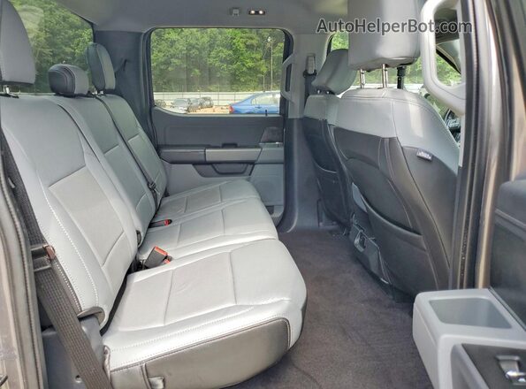1FTEW1C50MFA71462 2021 FORD F150 Gray Rear seats view