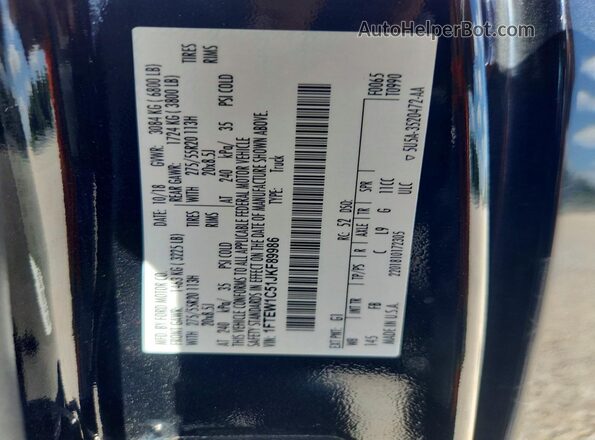 1FTEW1C51JKF89986 2018 FORD F150 Черный Вид подкапотного пространства