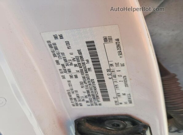 1FTEW1C51KKF31670 2019 FORD F150 Белый Вид подкапотного пространства