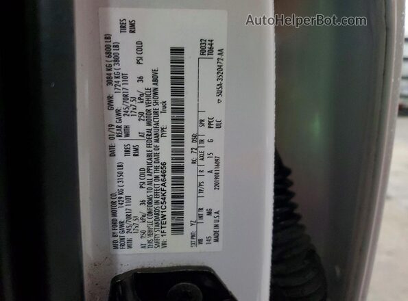 1FTEW1C54KFA64656 2019 FORD F150 White Շարժիչի բաժամունքի տեսք