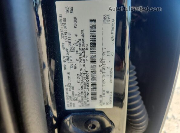 1FTEW1C55KKD48563 2019 FORD F150 Black Вид наклейки з VIN-кодом