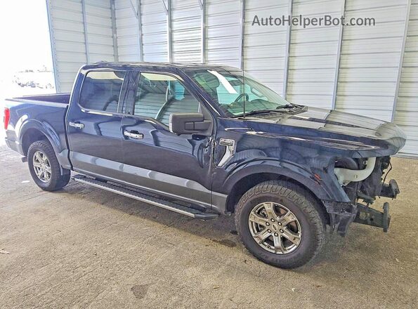 1FTEW1C56MFC40030 2021 FORD F150 Синий Передняя правая четверть