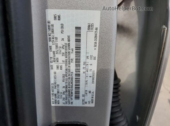 1FTEW1C5XJKD83713 2018 FORD F150 Silver Вид підкапотного простору