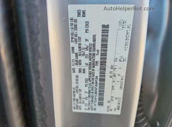 1FTEW1C80GFA24124 2016 FORD F150 Silver Engine compartment view