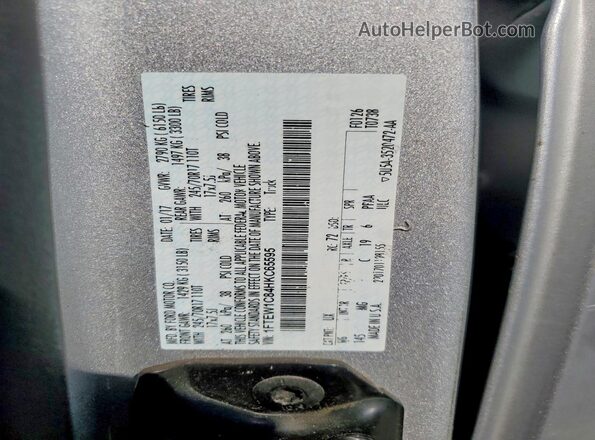 1FTEW1C84HKC65595 2017 FORD F150 Silver VIN sticker view