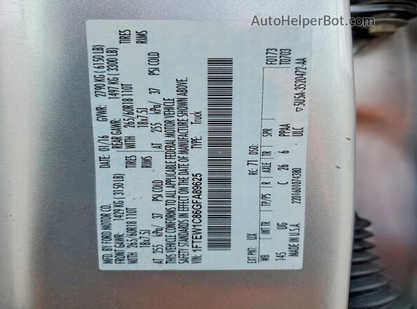 1FTEW1C86GFA89625 2016 FORD F150 Серебряный Вид подкапотного пространства
