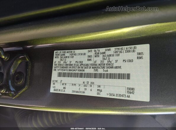 1FTEW1C86GKF10606 2016 FORD F150 Gray Vista del compartimento del motor
