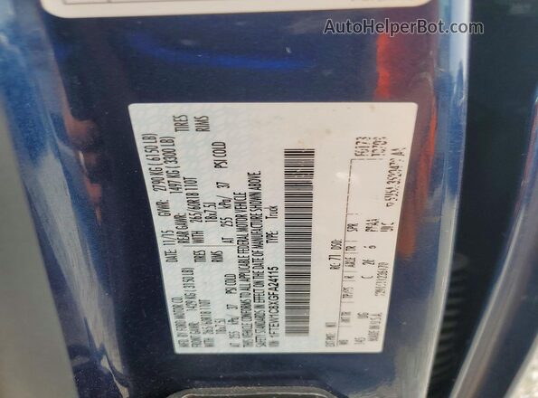 1FTEW1C8XGFA24115 2016 FORD F150 Blue VIN sticker view