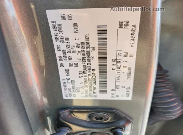 1FTEW1CB3KKE67198 2019 FORD F150 Gray Engine compartment view