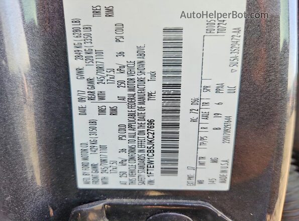1FTEW1CB5JKC27696 2018 FORD F150 Gray Widok komory silnika