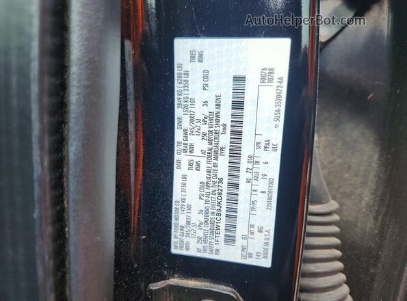 1FTEW1CB9JKD82736 2018 FORD F150 Black ძრავის განყოფილების ხედი