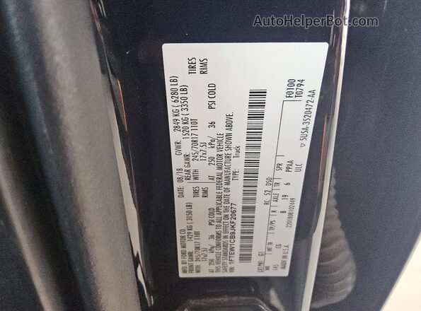1FTEW1CB9JKF20677 2018 FORD F150 Black Շարժիչի բաժամունքի տեսք