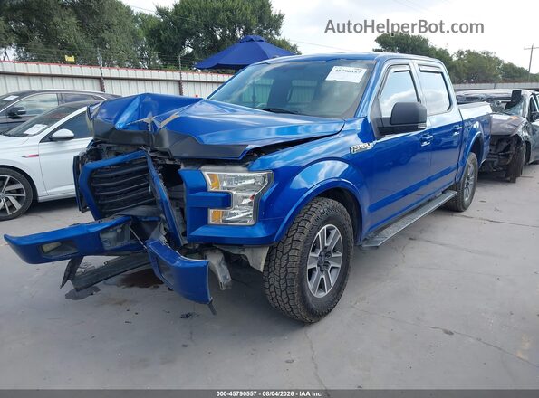 1FTEW1CF1HKE48581 2017 FORD F150 Blue Передня ліва чверть