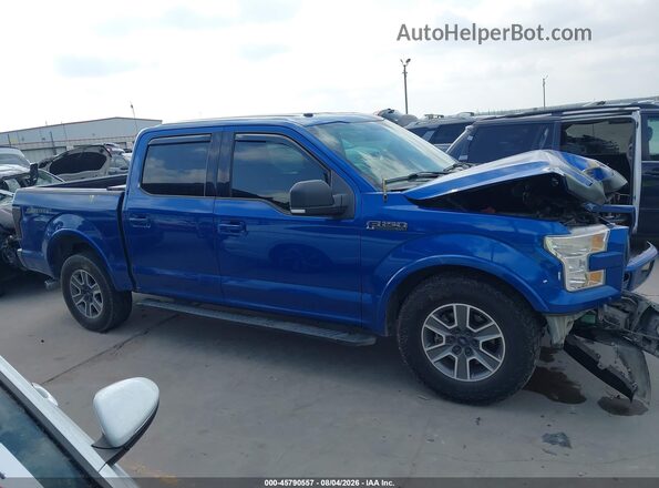 1FTEW1CF1HKE48581 2017 FORD F150 Blue Вид задньої частини салону