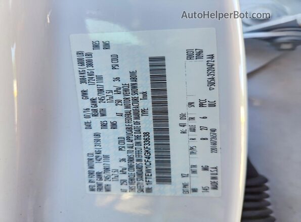 1FTEW1CF4GKF33638 2016 FORD F150 White Շարժիչի բաժամունքի տեսք