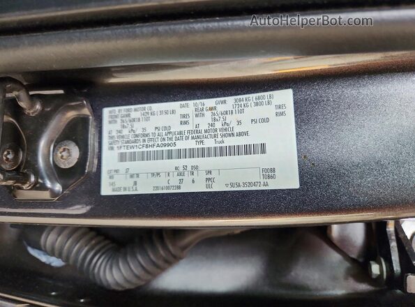 1FTEW1CF8HFA09905 2017 FORD F150 Gray Вид підкапотного простору