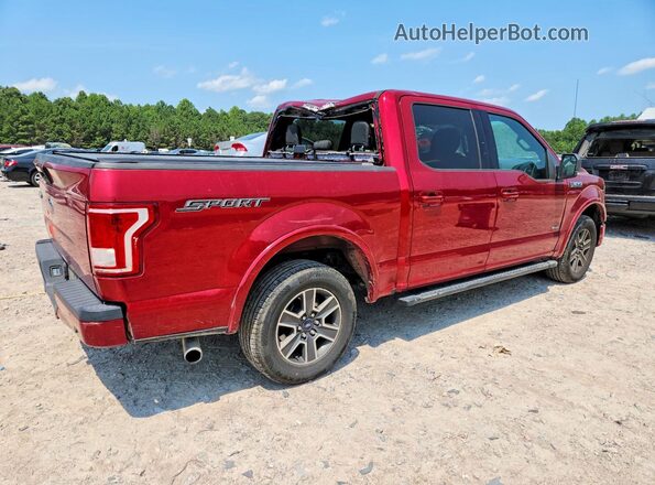 1FTEW1CG4GFA51656 2016 FORD F150 Red Задня права чверть